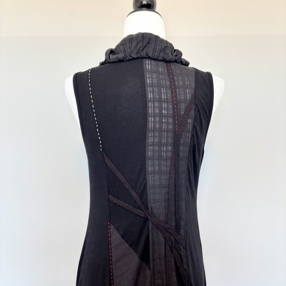Tunic Vest Laganlook Whimisgoth Layered Pockets Artsy Ruffle Black Size Small - Picture 7 of 13
